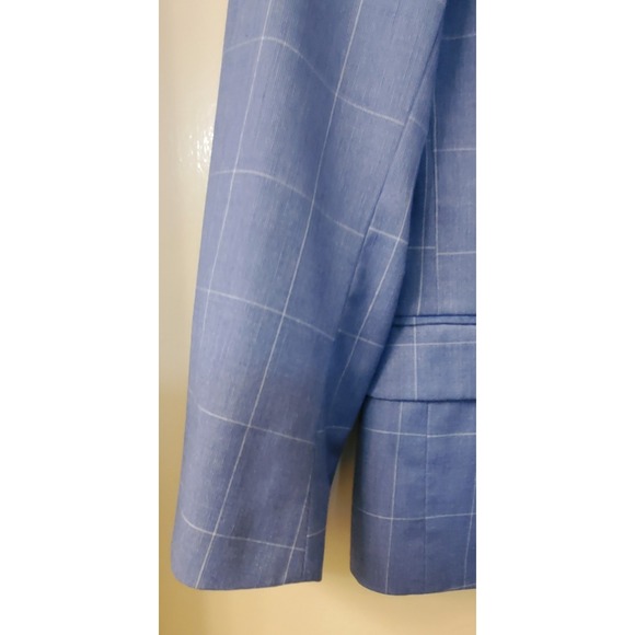 Tommy Hilfiger Blazer TH Flex Windowpane Mazarine Blue 12 Boy's Notch Collar - Picture 6 of 13